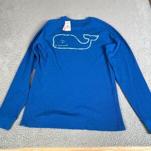 Vineyard Vines Thermal Shirt Mens S Blue Waffle Knit Long Sleeve Pullover Whale